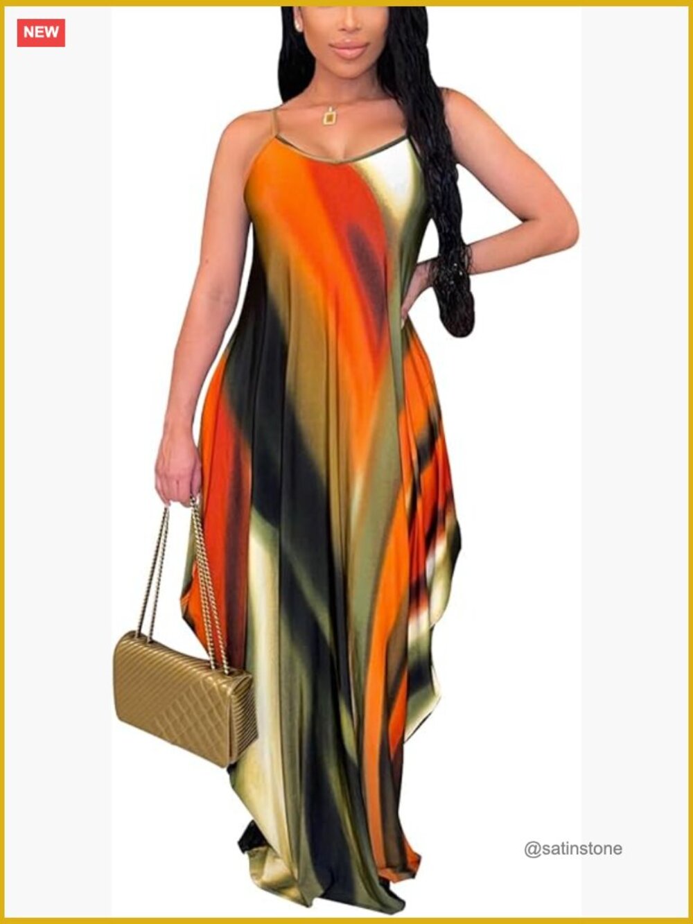 Plus Size Maxi Dress with Pockets Sleeveless V-Neck Summer Sundress